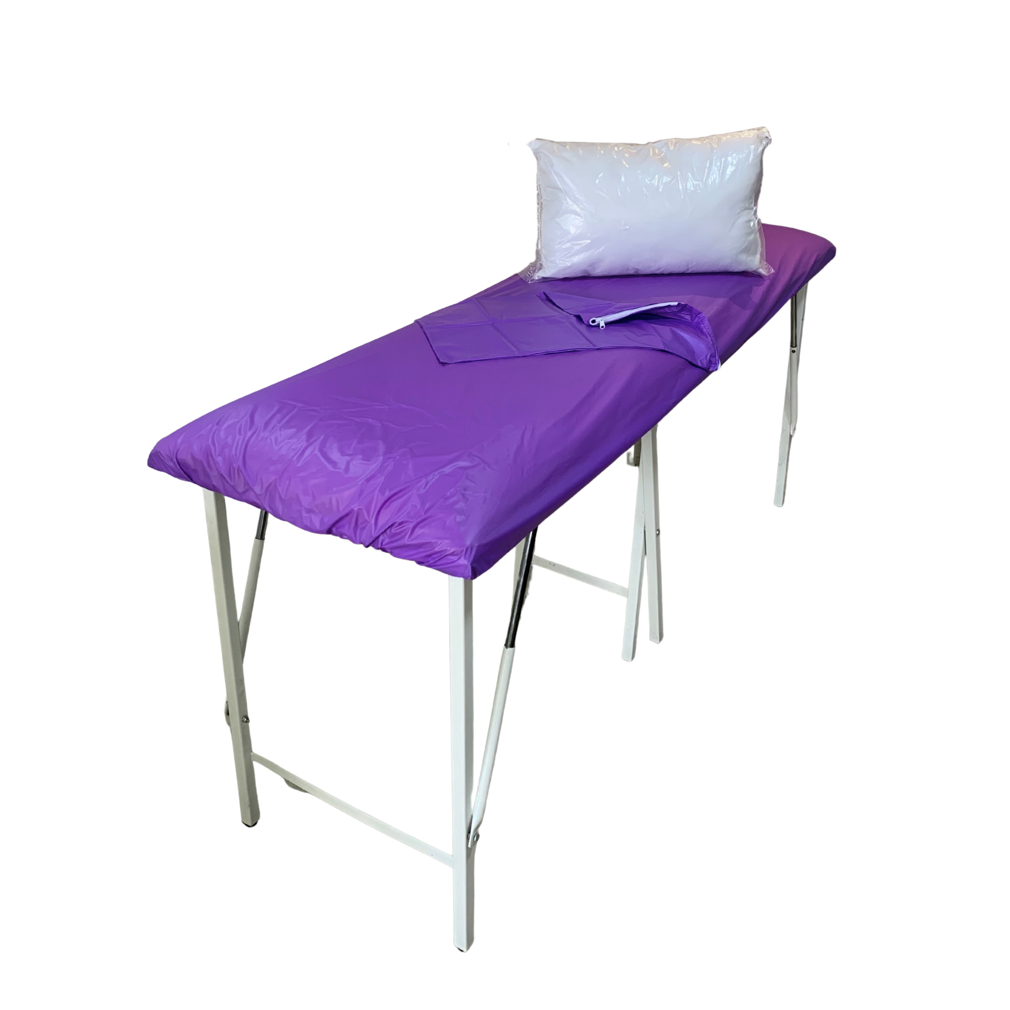Combo sábana para camilla + funda suaviplast + almohada
