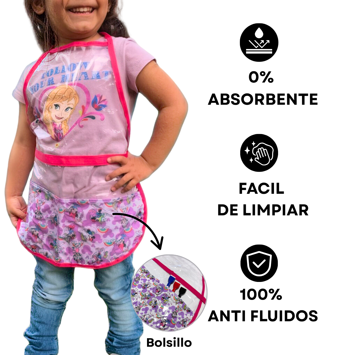 DELANTAL INFANTIL TRANSPARENTE EN VINILO (C6)
