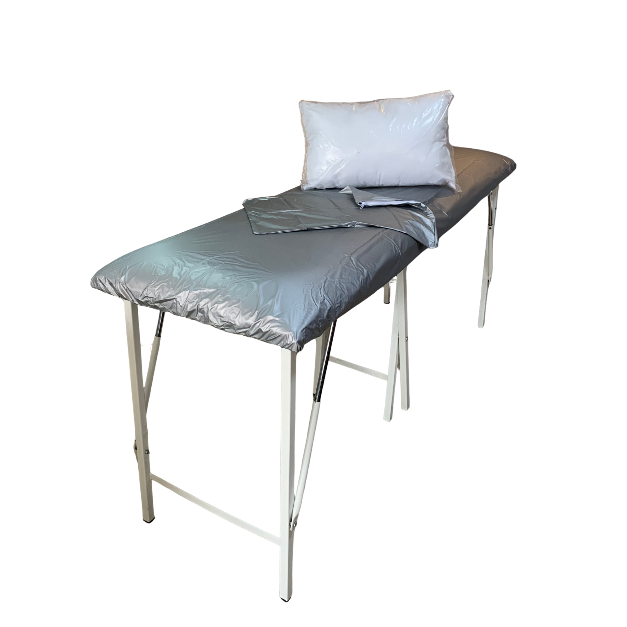 Combo sábana para camilla + funda suaviplast + almohada