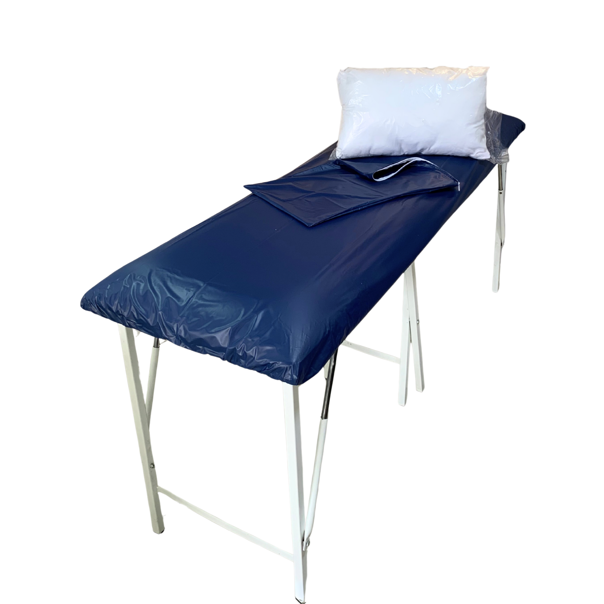 Combo sábana para camilla + funda suaviplast + almohada
