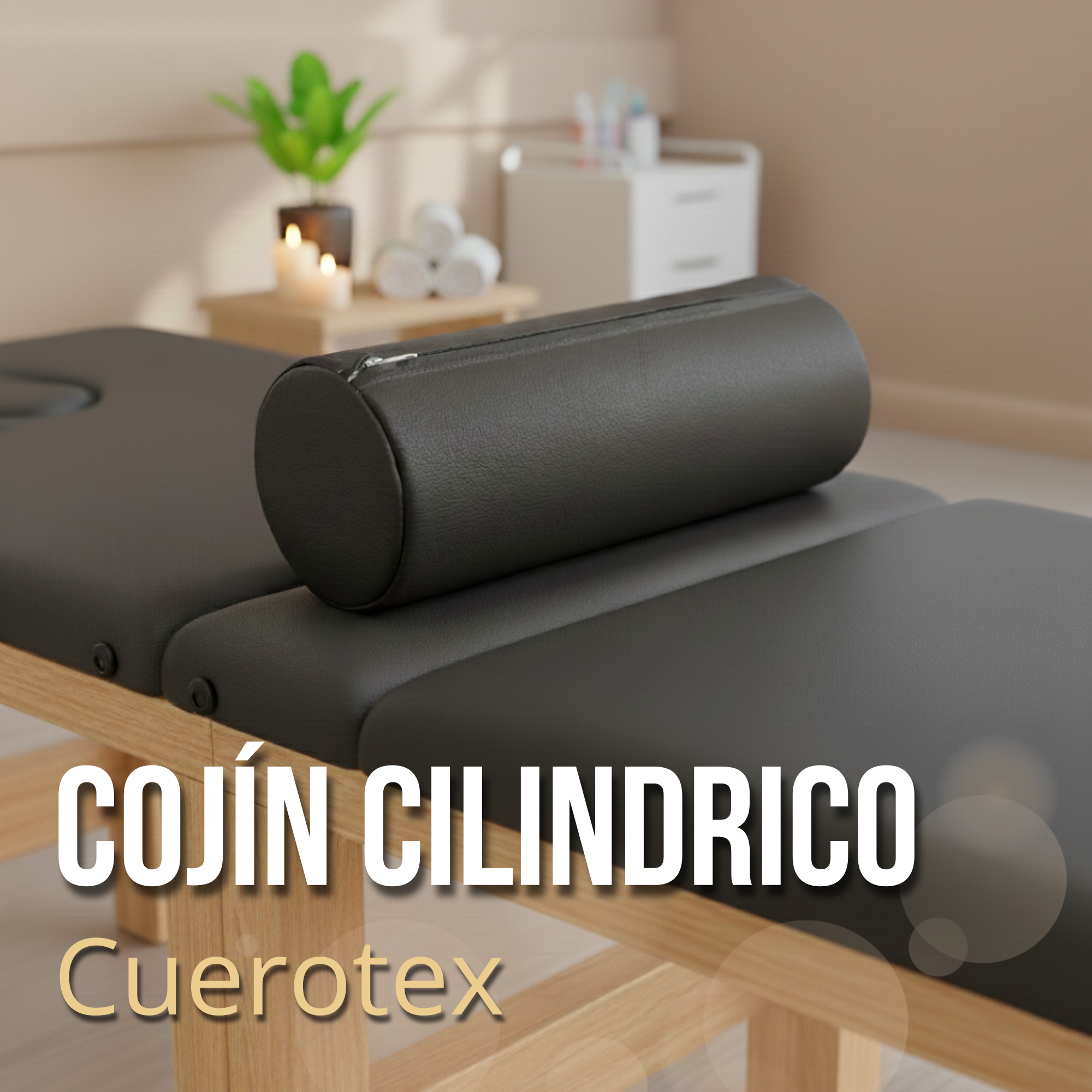 Cojín cilíndrico ergonómico cuerotex