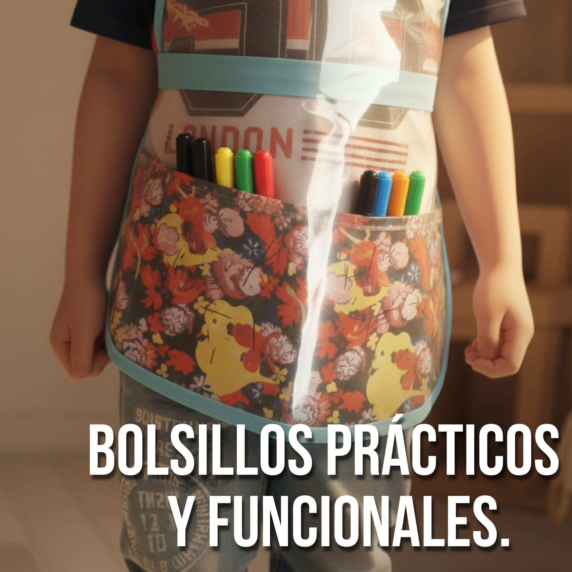 Delantal infantil transparente en vinilo (c6)