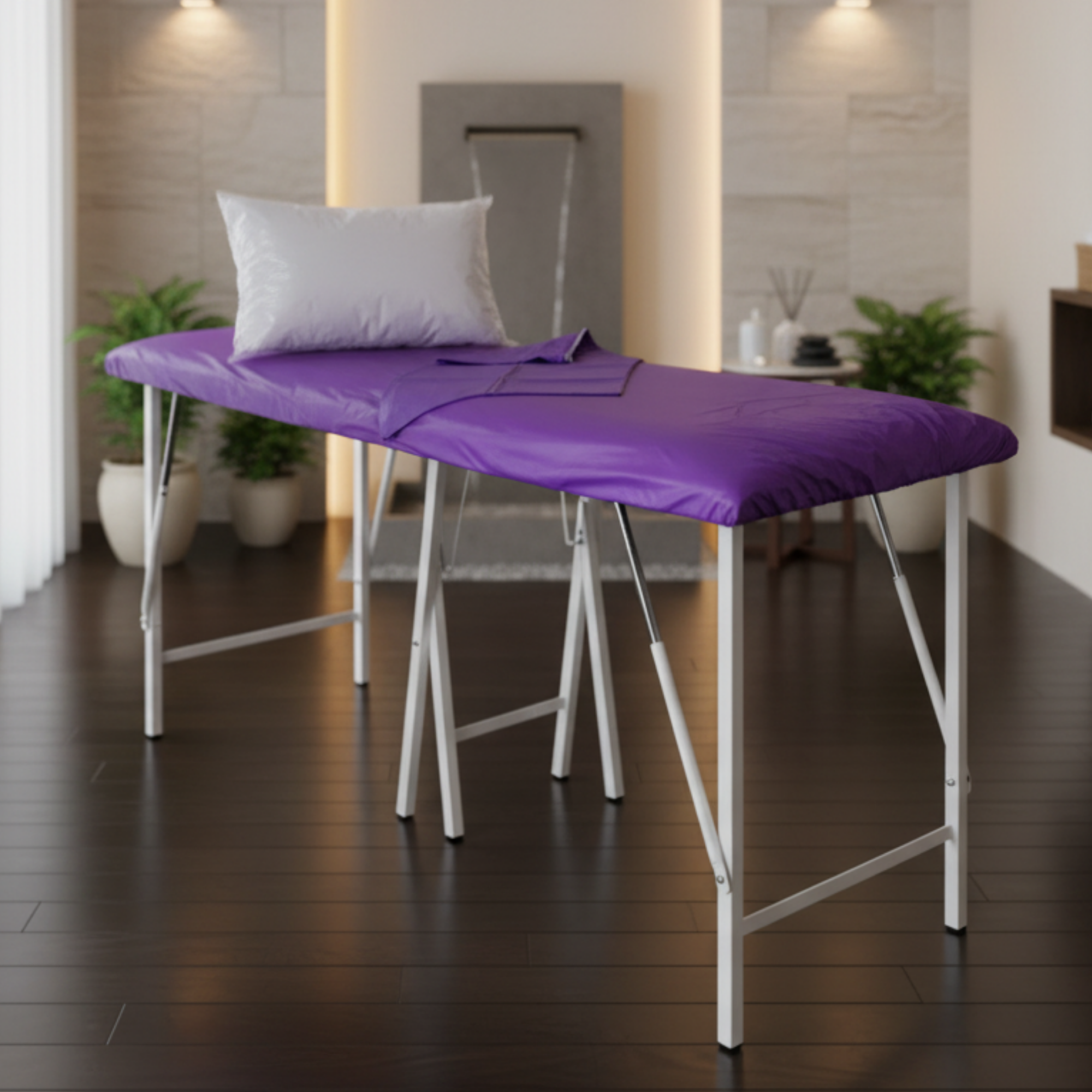 Combo sábana para camilla + funda suaviplast + almohada