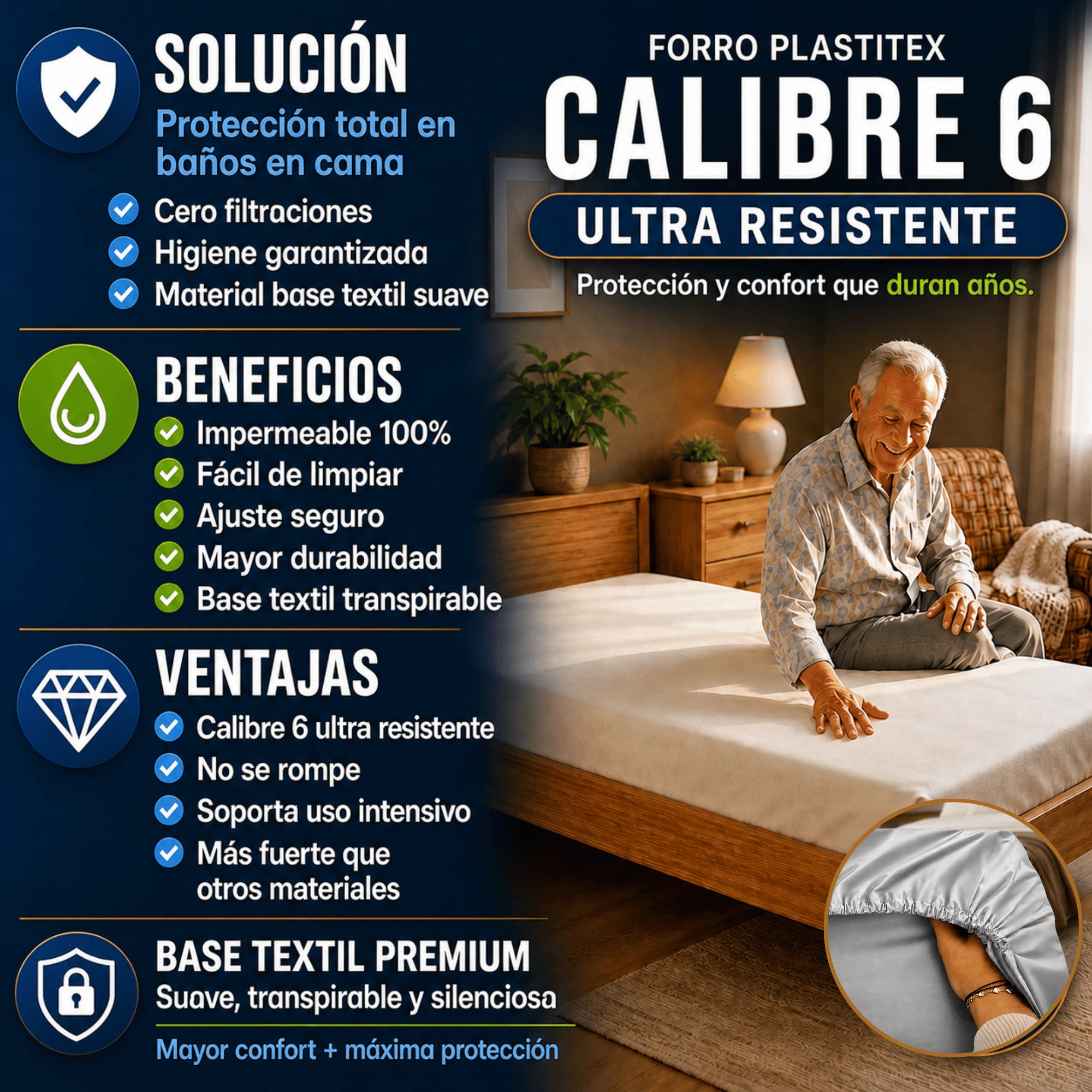 Protector anti fluidos para colchón plastitex (c6)
