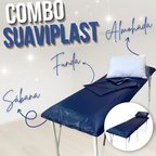 Combo sábana para camilla + funda suaviplast + almohada
