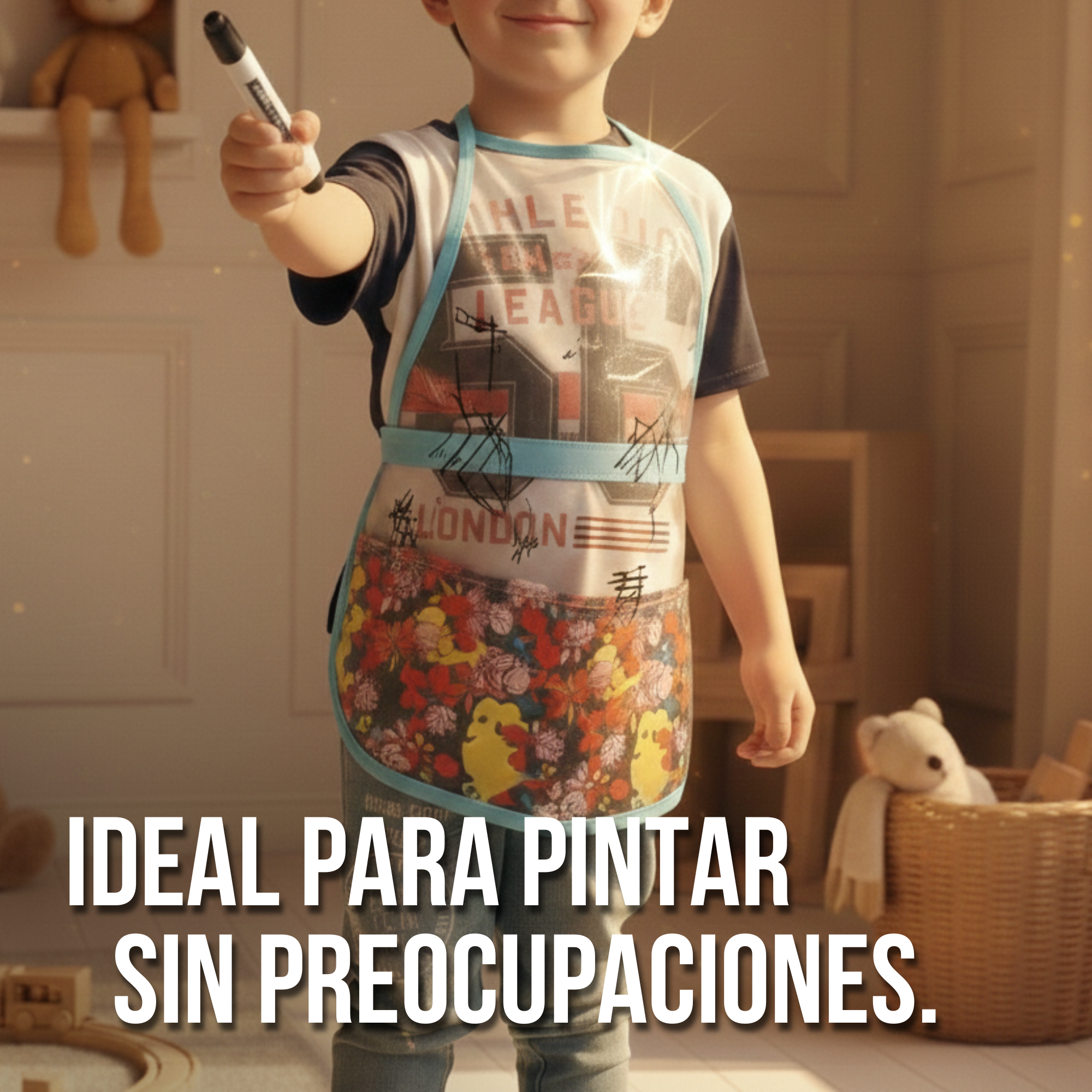 Delantal infantil transparente en vinilo (c6)