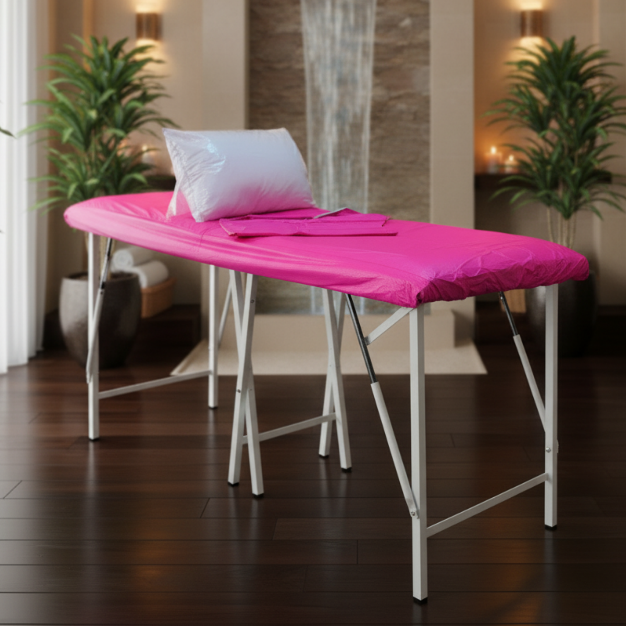 Combo sábana para camilla + funda suaviplast + almohada