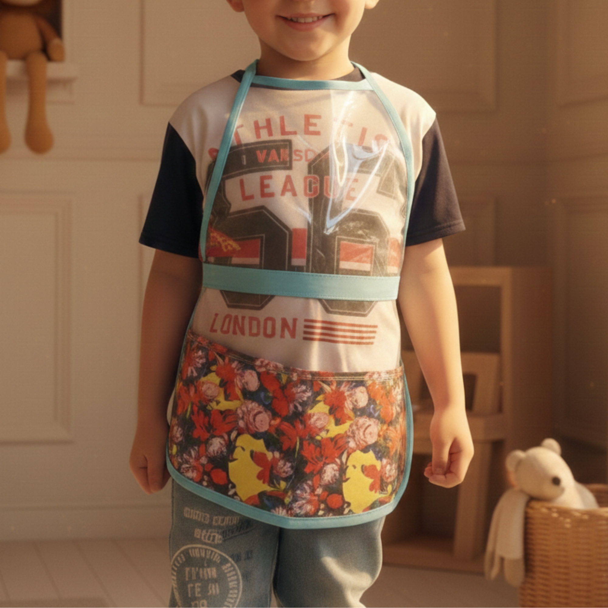 Delantal infantil transparente en vinilo (c6)