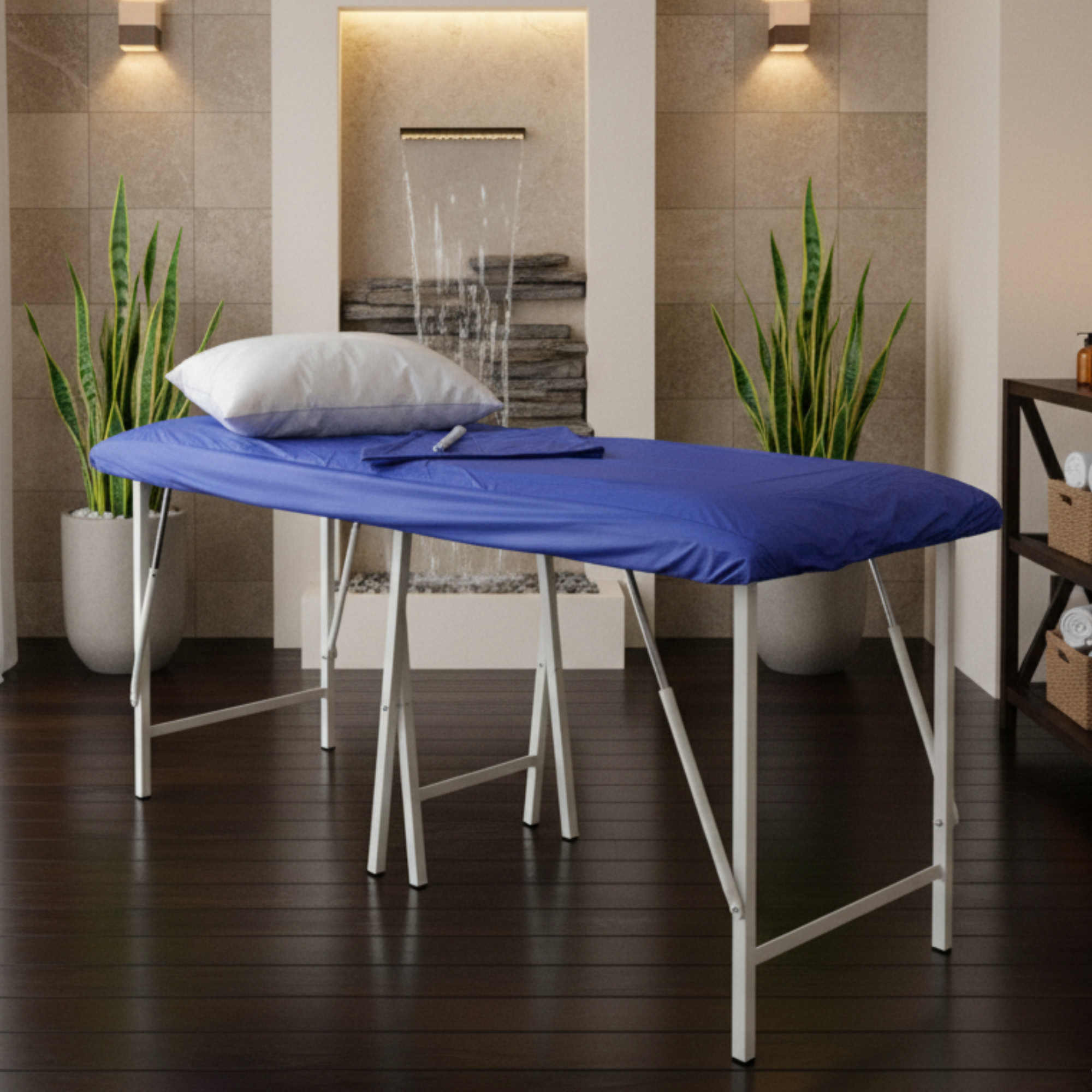 Combo sábana para camilla + funda suaviplast + almohada