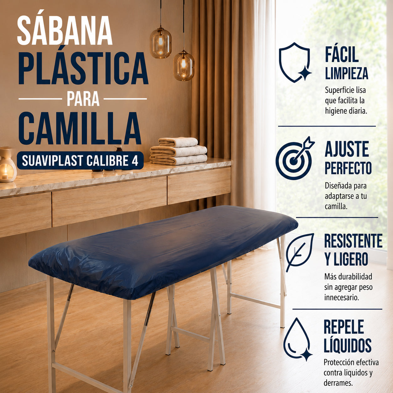 Sábana plástica para camilla omi en suaviplast (c4)
