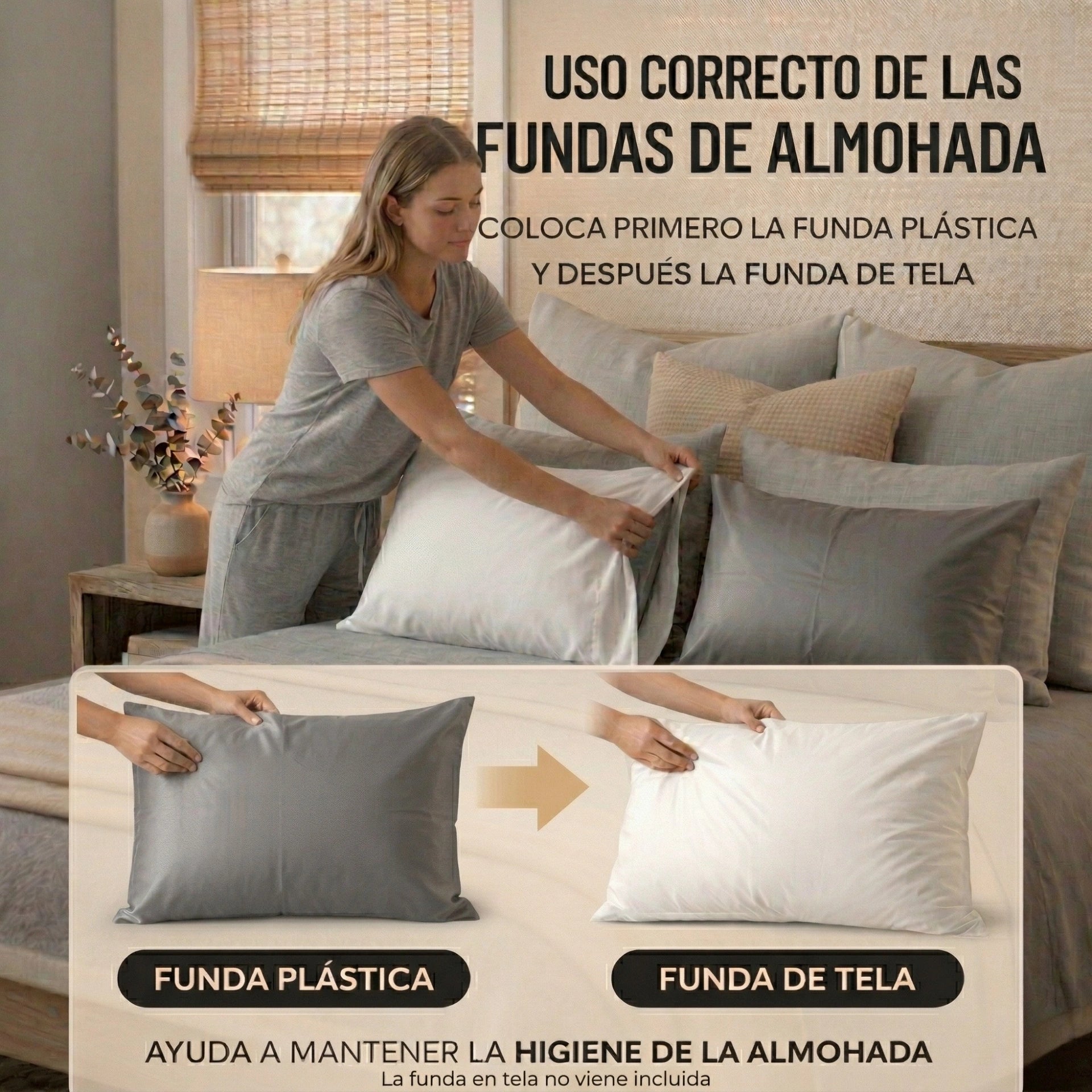 Funda para almohada Suaviplast Hogar PAQUETE X3 (45cm x 65cm)